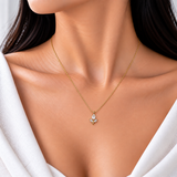 Tulip Blanche Crystal Bud Pendant Necklace