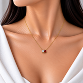 Toi et Moi Diamond Ruby Two-Stone Pendant Necklace
