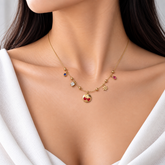 Cerise Charm Station Necklace