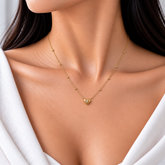 Étoile du Cœur Puffy Heart Satellite Chain Necklace