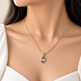 Larme Crystal Pear Pendant Necklace