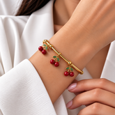 Cerise Charm Drop Tube Bangle