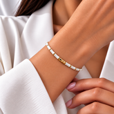 Blanc Bamboo Enamel Bangle