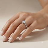 Eternal Solitaire Ring - worn on fair skin model hand