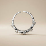 Crystal Butterfly Double Band Ring - inner band view showing adjustable open back
