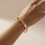 Blush Stripe Crystal Bangle