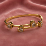 18K Gold-Plated Heart Stone Bracelet