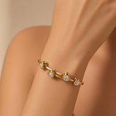 18K Gold-Plated Heart Stone Bracelet