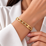 Arcade Crystal Lattice Hinged Bangle Set
