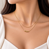 Trio Ovale Double Layer Snake Chain Necklace