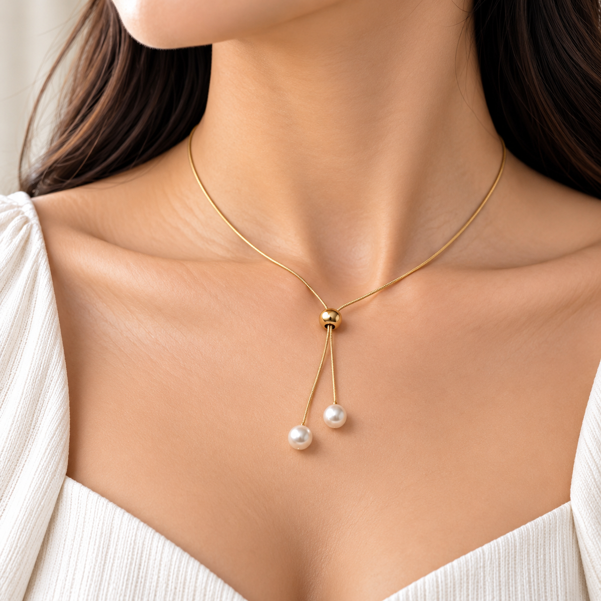 Perle Bolo Lariat Necklace