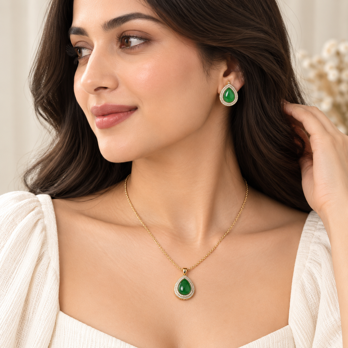 Impériale Jade Pavé Jewellery Set