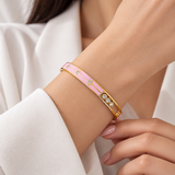 Blush Stripe Crystal Bangle