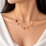 Sept Lunes Disc Station Necklace
