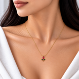 Tulip Rouge Crystal Bud Pendant Necklace