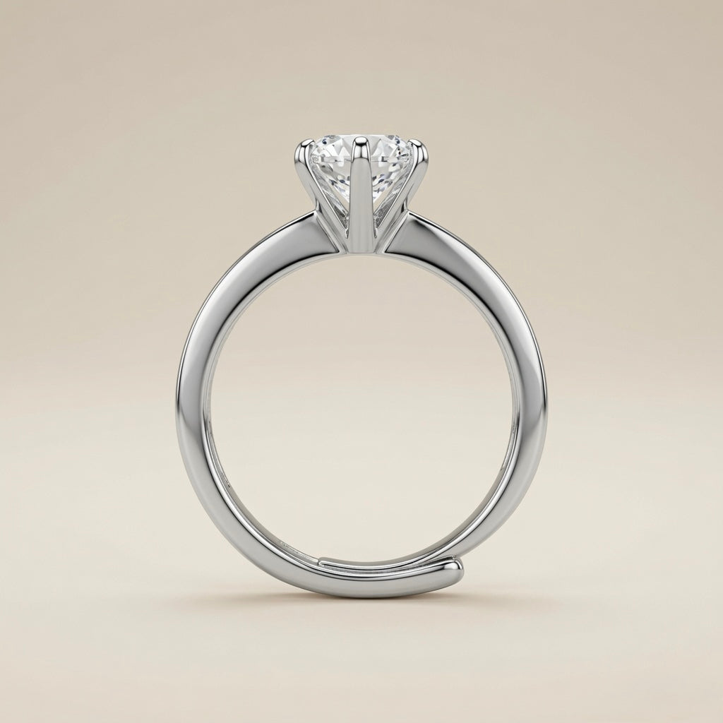 Eternal Solitaire Ring - side profile showing prong height