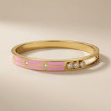 Blush Stripe Crystal Bangle