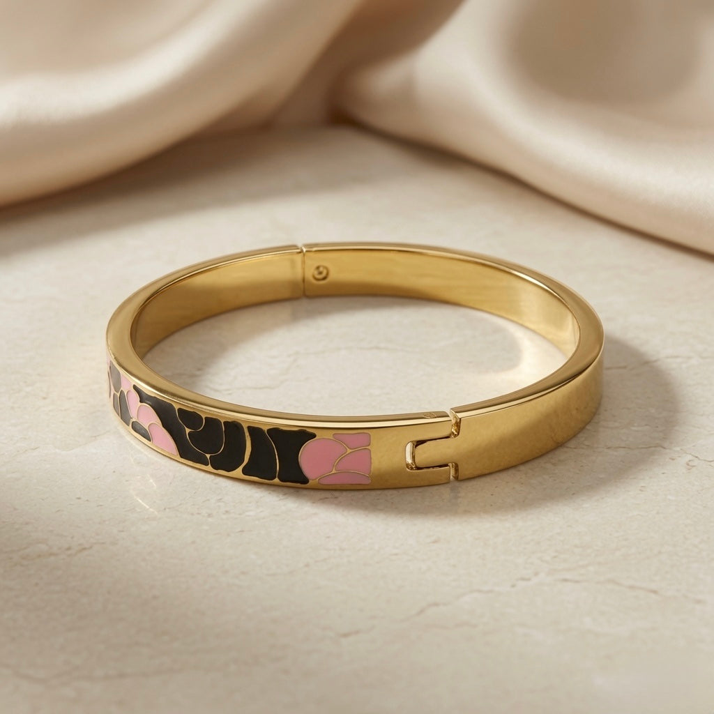 Abstract Bloom Enamel Bangle