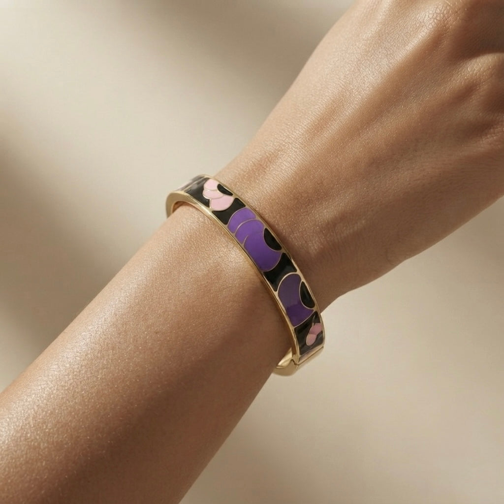Abstract Bloom Enamel Bangle