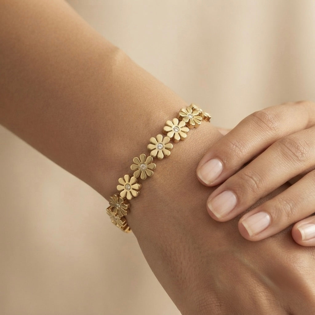 Golden Daisy Chain Bracelet